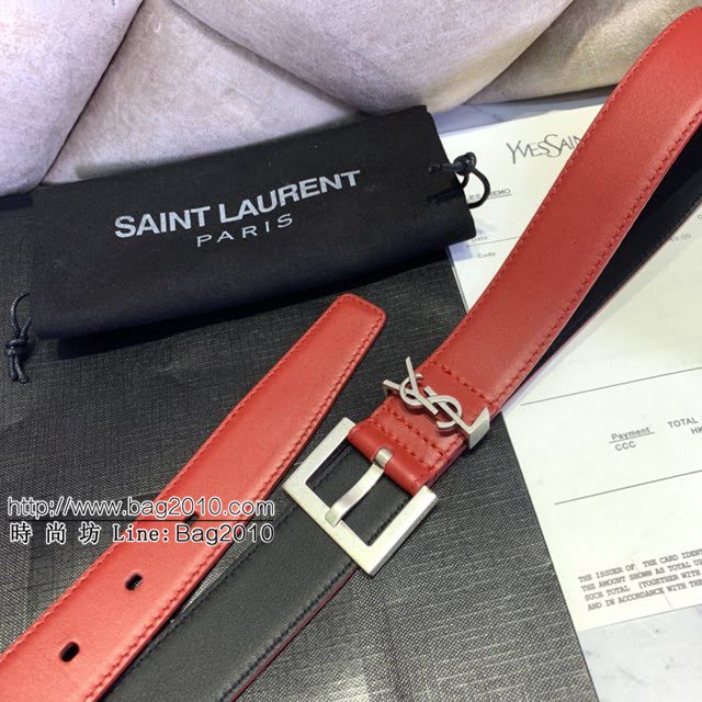 Saint Laurent女士皮帶 聖羅蘭金扣小牛皮腰帶  jjp1753